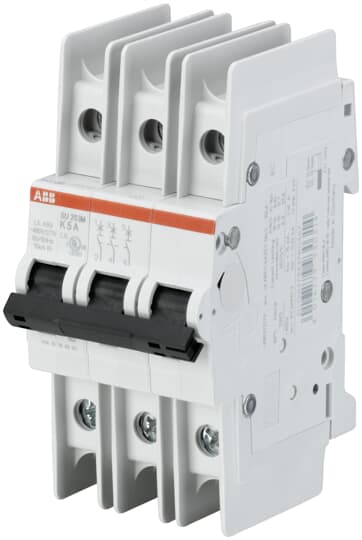 ABB Controls Thermal Magnetic Circuit Breaker; 3-Pole; 0.75A; 480Y/277VAC/96VDC; Lever; Box Lug Terminal; K Trip Curve; UL 489